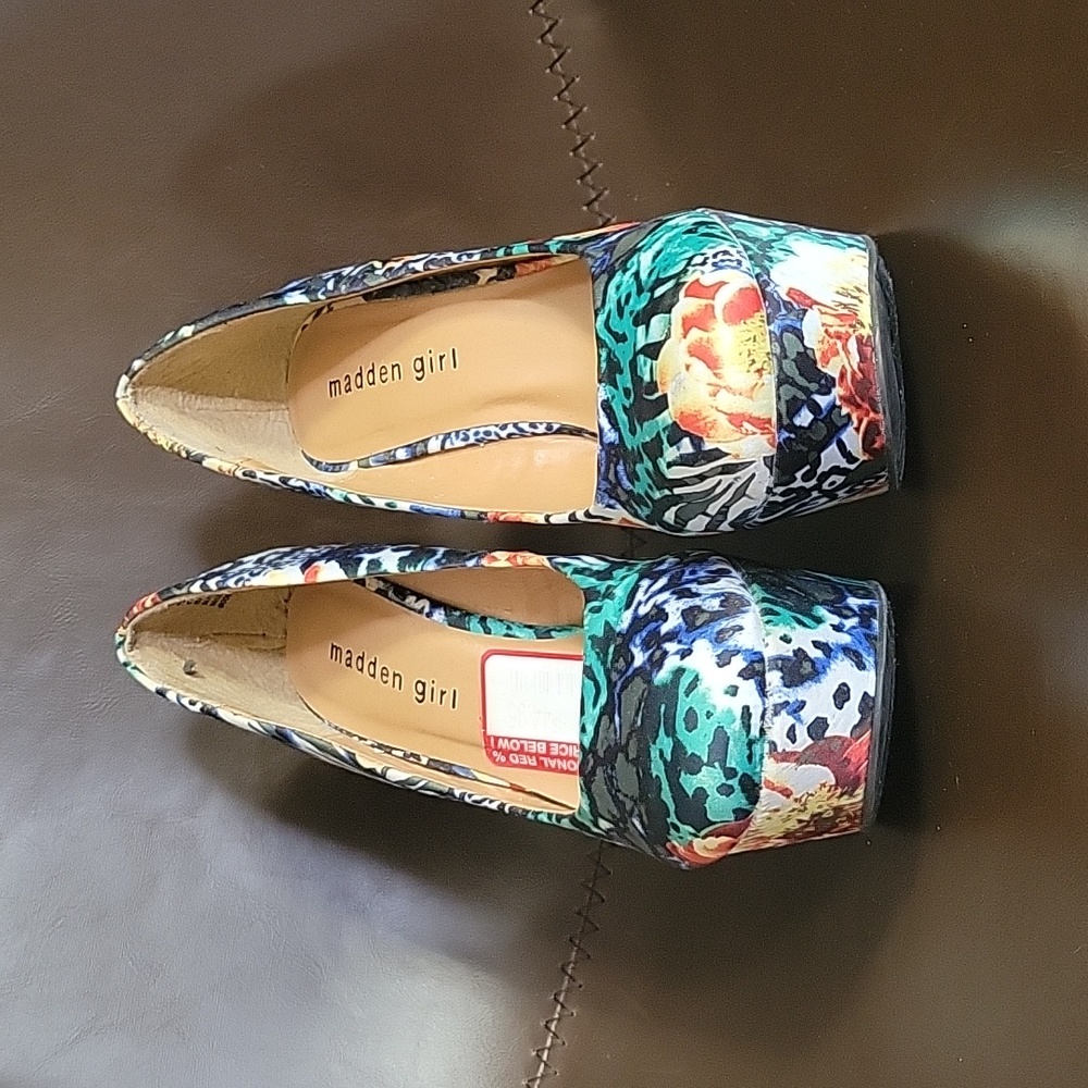 Madden Girl, Craftty, Blue Wedge Heels, Size 6